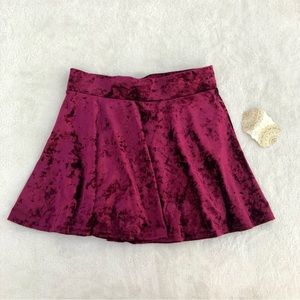 Altar’d State Skirt Crushed Red Burgundy Velvet NWT Mini Skirt
